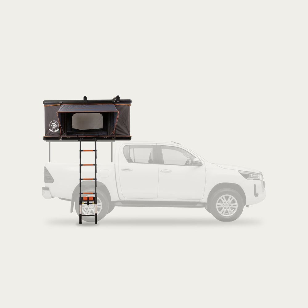 Carpa colocada sobre una Toyota Hilux (ilustración a escala)